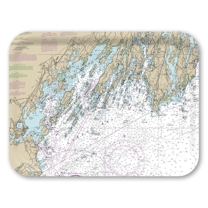 Casco Bay Nautical birchwood decorative serving tray large 16.5x12.5 inch by NOAA Nautical - Trays4Us