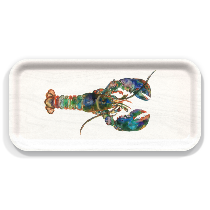 Lobster birchwood decorative serving tray Small 11x5 inch by Valerie Paul - Trays4Us