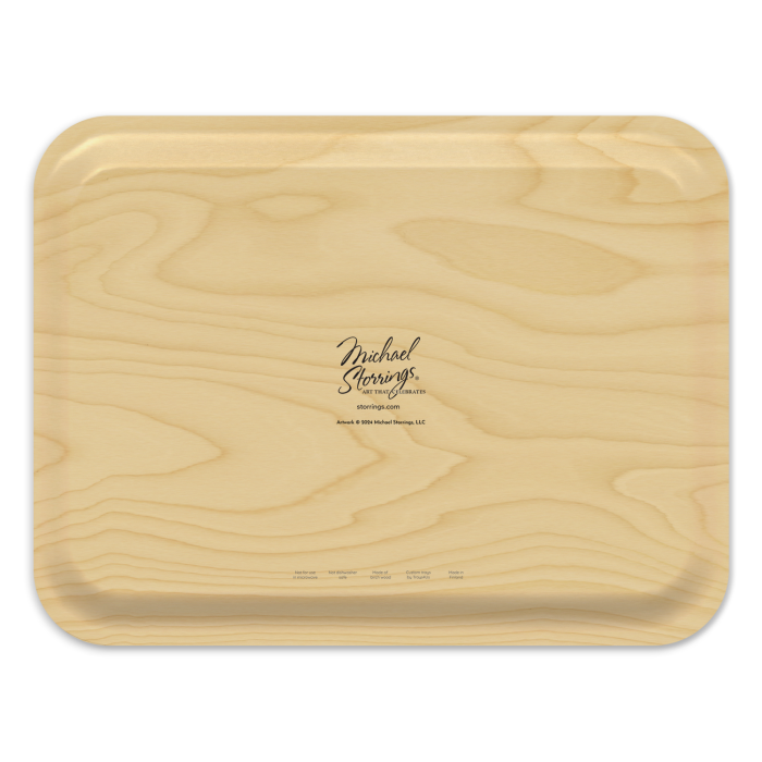 Beach Getaway birchwood decorative serving tray large 16.5x12.5 inch by Michael Storrings - Trays4Us