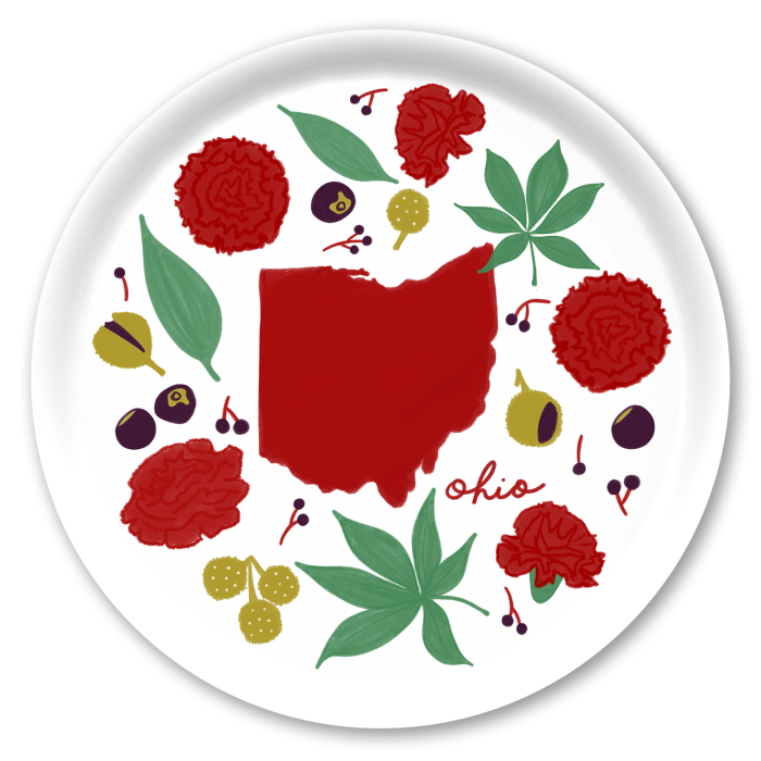 Ohio Fresh birchwood decorative serving tray round 15.7 inch by Jennifer Smelker - Trays4Us