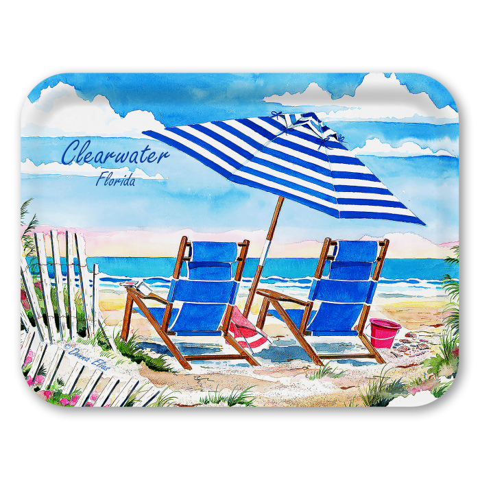 OceanViewTwo Name-drop birchwood decorative serving tray large 16.5x12.5 inch by Donna Elias - Trays4Us