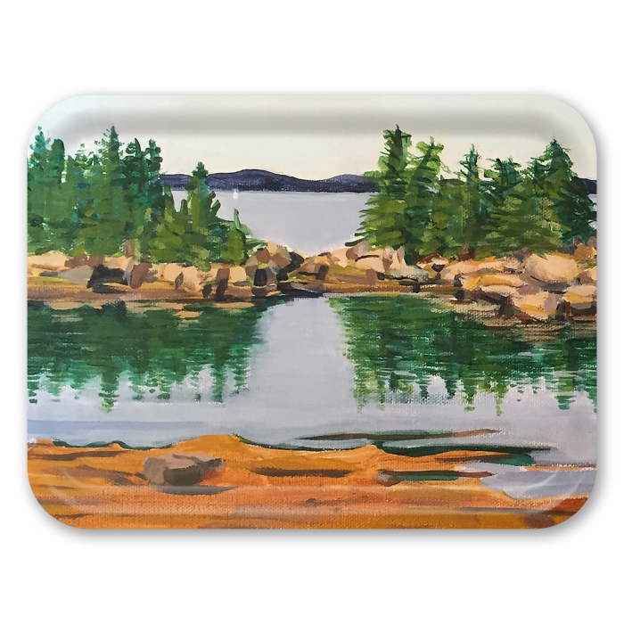 Rock Island birchwood decorative serving tray large 16.5x12.5 inch by Janet E. Cook - Trays4Us