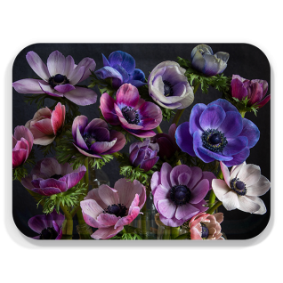 Anemones birchwood decorative serving tray large 16.5x12.5 inch by Bottle Branch - Trays4Us