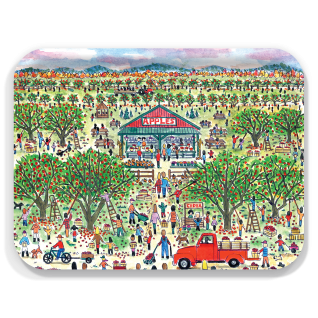 Applepickin' birchwood decorative serving tray large 16.5x12.5 inch by Michael Storrings - Trays4Us