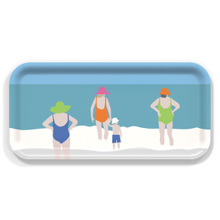 Beach Day birchwood decorative serving tray Small 11x5 inch by Kate Nelligan - Trays4Us