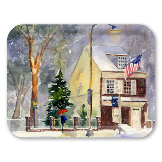 Betsy Ross House birchwood decorative serving tray large 16.5x12.5 inch by Clement DaVinci - Trays4Us