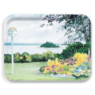 Birdhouse birchwood decorative serving tray large 16.5x12.5 inch by Anne Kilham - Trays4Us