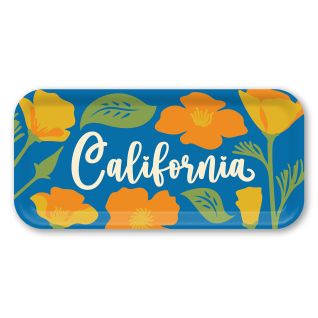 California Poppies birchwood decorative serving tray Small 11x5 inch by Ale Rodriguez-Gitler - Trays4Us