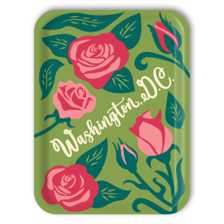 DC Roses birchwood decorative serving tray large 16.5x12.5 inch by Ale Rodriguez-Gitler - Trays4Us