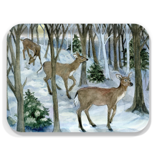 Deer Walk birchwood decorative serving tray large 16.5x12.5 inch by Woodfield Press - Trays4Us