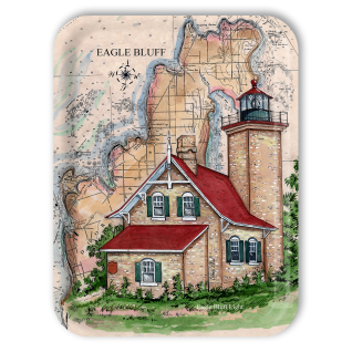 Eagle Bluff Chart Light birchwood decorative serving tray large 16.5x12.5 inch by Donna Elias - Trays4Us