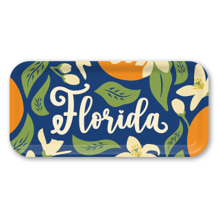 Florida Orange Blossoms birchwood decorative serving tray Small 11x5 inch by Ale Rodriguez-Gitler - Trays4Us