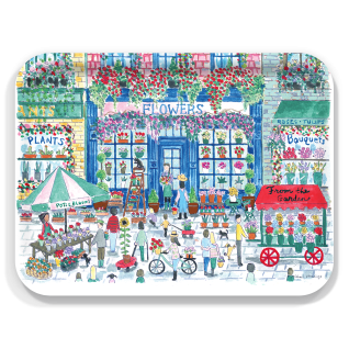 Flower Shop birchwood decorative serving tray large 16.5x12.5 inch by Michael Storrings - Trays4Us