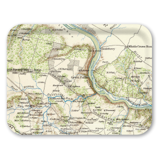 Great Falls 1895 birchwood decorative serving tray large 16.5x12.5 inch by Historical Map - Trays4Us