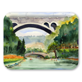 Henry Avenue Bridge birchwood decorative serving tray large 16.5x12.5 inch by Clement DaVinci - Trays4Us