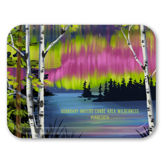 Northern Lights Name-drop birchwood decorative serving tray large 16.5x12.5 inch by Little Rocks Design - Trays4Us
