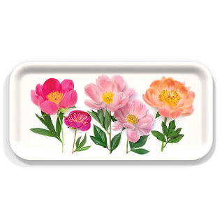 Peonies birchwood decorative serving tray Small 11x5 inch by Bottle Branch - Trays4Us