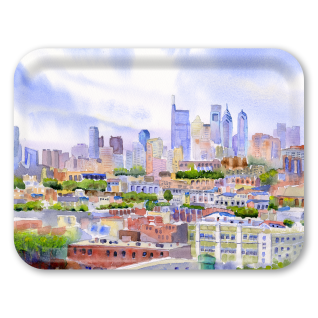 Philly the BOK View birchwood decorative serving tray large 16.5x12.5 inch by Clement DaVinci - Trays4Us