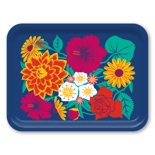 Raices Blue birchwood decorative serving tray large 16.5x12.5 inch by Ale Rodriguez-Gitler - Trays4Us