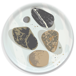 Rocks birchwood decorative serving tray round 15.7 inch by Eva-Lea Studio - Trays4Us