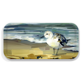 Small Bird on Beach birchwood decorative serving tray Small 11x5 inch by Alyssa Watters - Trays4Us