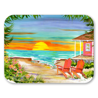 Sunset Cabin birchwood decorative serving tray large 16.5x12.5 inch by Donna Elias - Trays4Us