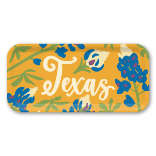 Texas Bluebonnets birchwood decorative serving tray Small 11x5 inch by Ale Rodriguez-Gitler - Trays4Us