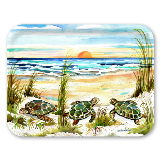 Turtles Three birchwood decorative serving tray large 16.5x12.5 inch by Donna Elias - Trays4Us