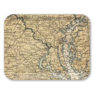 Washington DC 1856 birchwood decorative serving tray large 16.5x12.5 inch by Historical Map - Trays4Us