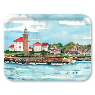 Watch Hill birchwood decorative serving tray large 16.5x12.5 inch by Donna Elias - Trays4Us