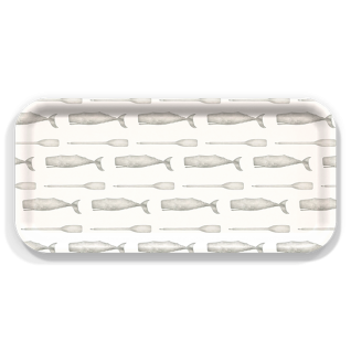 Whale and Oars birchwood decorative serving tray Small 11x5 inch by Betsy Barry - Trays4Us