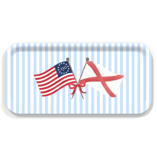 Freedom 250 Flags - Alabama birchwood decorative serving tray Small 11x5 inch by Muddy Dog - Trays4Us