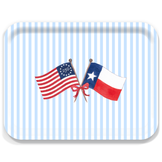 Freedom 250 Flags texas birchwood decorative serving tray large 16.5x12.5 inch by Muddy Dog - Trays4Us