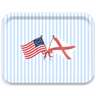 Freedom 250 Flags - Alabama birchwood decorative serving tray large 16.5x12.5 inch by Muddy Dog - Trays4Us