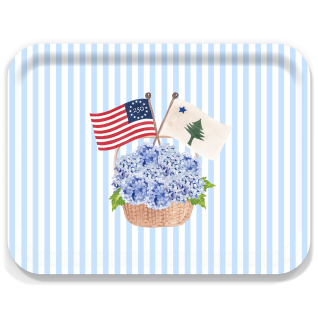 Freedom 250 Basket - Maine birchwood decorative serving tray large 16.5x12.5 inch by Muddy Dog - Trays4Us