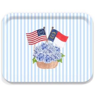 Freedom 250 Basket - North Carolina birchwood decorative serving tray large 16.5x12.5 inch by Muddy Dog - Trays4Us