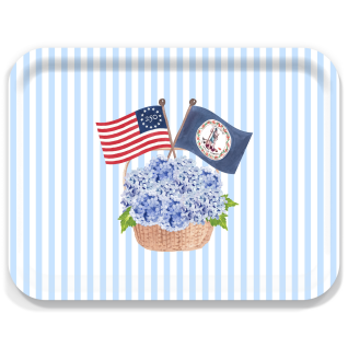 Freedom 250 Basket - Virginia birchwood decorative serving tray large 16.5x12.5 inch by Muddy Dog - Trays4Us