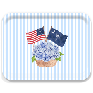 Freedom 250 Basket - South Carolina birchwood decorative serving tray large 16.5x12.5 inch by Muddy Dog - Trays4Us