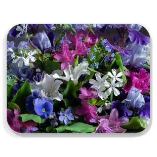 Azaleas and Phlox birchwood decorative serving tray large 16.5x12.5 inch by Bottle Branch - Trays4Us