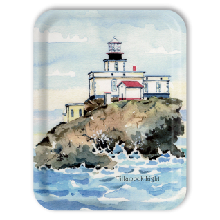 Tillamook Light birchwood decorative serving tray large 16.5x12.5 inch by Donna Elias - Trays4Us
