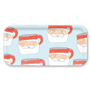 Santa's Mug birchwood decorative serving tray Small 11x5 inch by Sara Fitz - Trays4Us