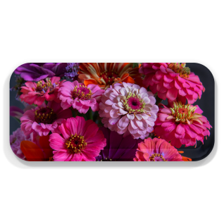 Zinnias birchwood decorative serving tray Small 11x5 inch by Bottle Branch - Trays4Us