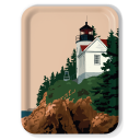 Bass Harbor Head Light birchwood decorative serving tray large 16.5x12.5 inch by Alan Claude - Trays4Us