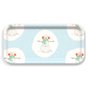 Snowman birchwood decorative serving tray Small 11x5 inch by Sara Fitz - Trays4Us