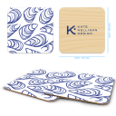 Abstract Mussels birchwood 4x4 inch decorative coaster set by Kate Nelligan - Trays4Us