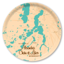 Alexandria Chain of Lakes MN birchwood decorative serving tray round 15.7 inch by Lakebound - Trays4Us