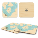 Anderson Island WA birchwood 4x4 inch decorative coaster set by Lakebound - Trays4Us