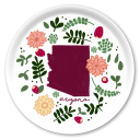 Arizona Fresh birchwood decorative serving tray round 15.7 inch by Jennifer Smelker - Trays4Us