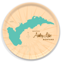 Ashley Lake MT birchwood decorative serving tray round 15.7 inch by Lakebound - Trays4Us