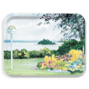 Birdhouse birchwood decorative serving tray large 16.5x12.5 inch by Anne Kilham - Trays4Us